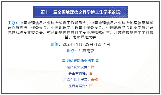 第十一届全国地理信息科学博士生学术论坛